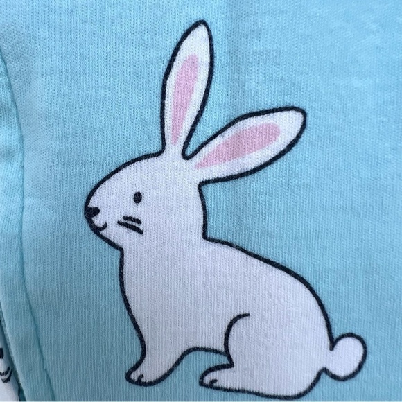 Carter’s Easter Bunny Zip Front One-Piece Footed Sleeper Baby 6 Months Blue GUC - Picture 4 of 11